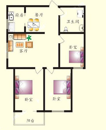 2# B戶型 115㎡ 3室2廳
