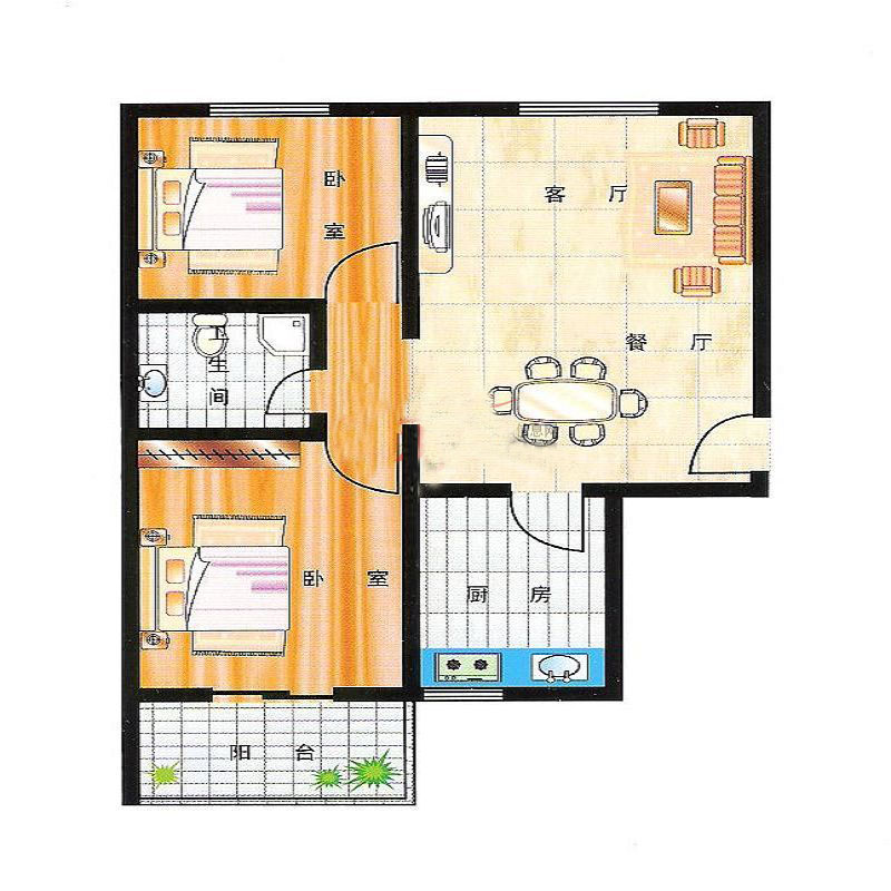 B5，2室2廳 91平